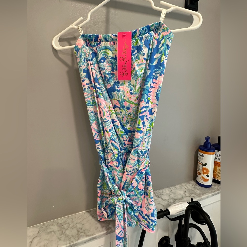 NWT Lilly Pulitzer strapless romper Dream Team size XS